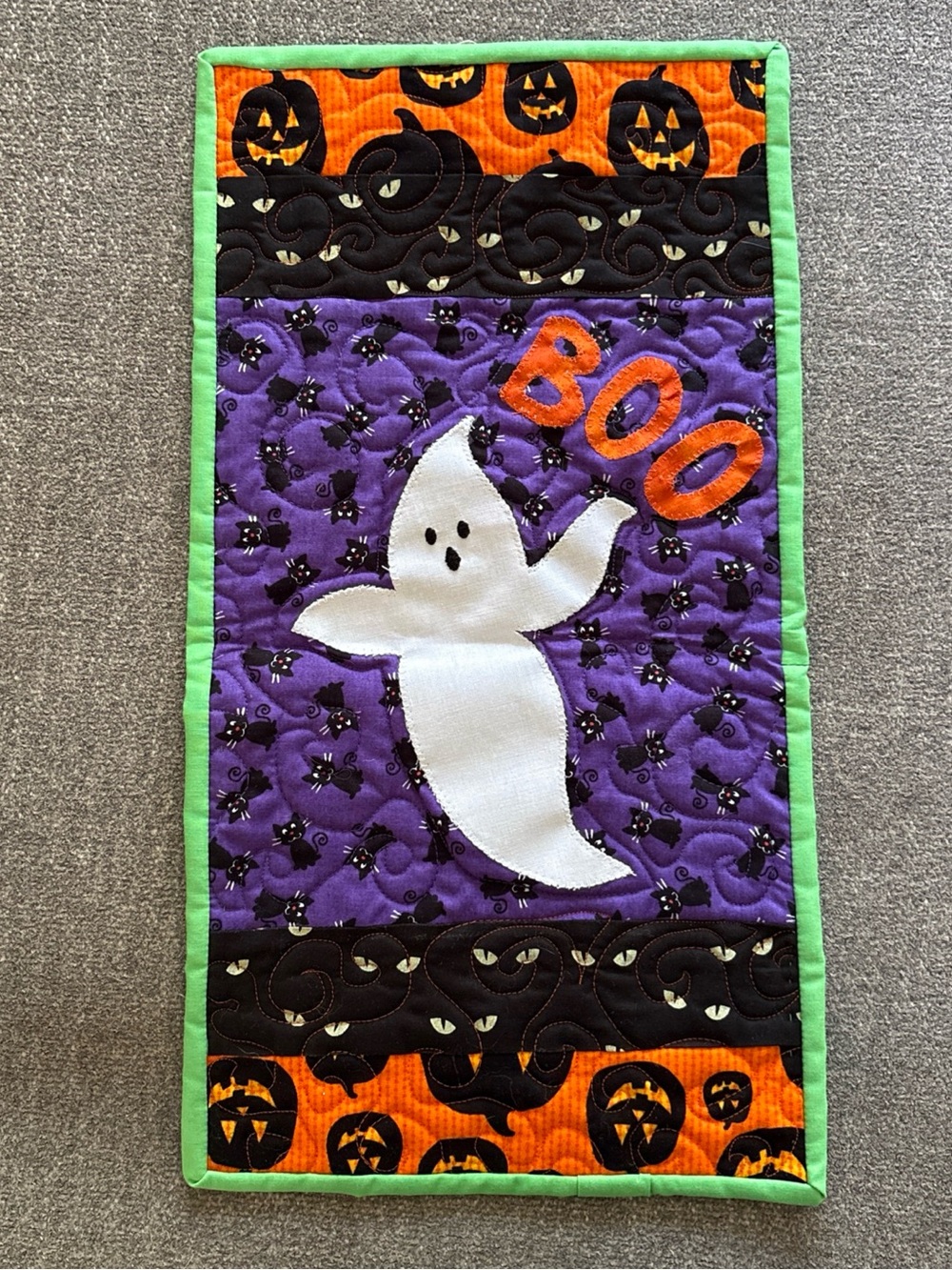 Handmade quilted Halloween wall hanging